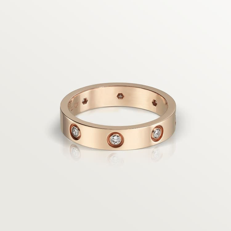 18K Love Wedding Eight Diamonds Ring