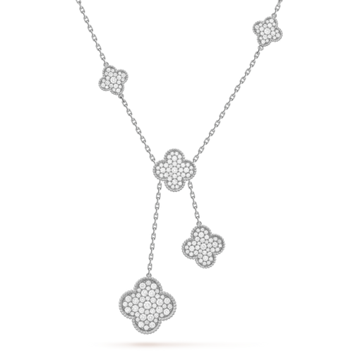 18K Magic Alhambra Six Motifs Diamonds Necklace