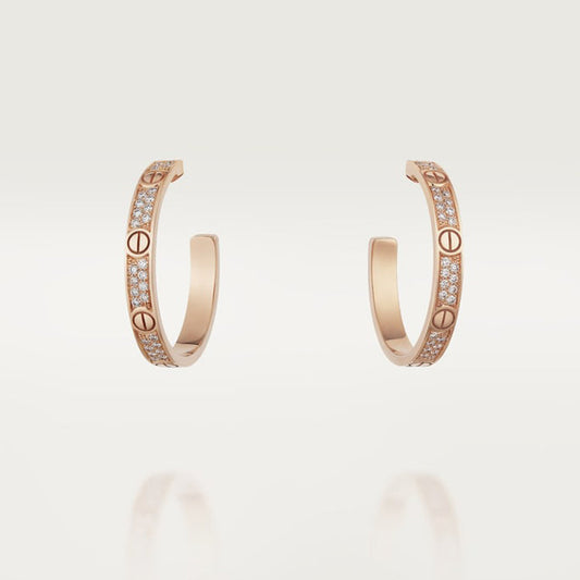 18k Love Pave Diamonds Earrings