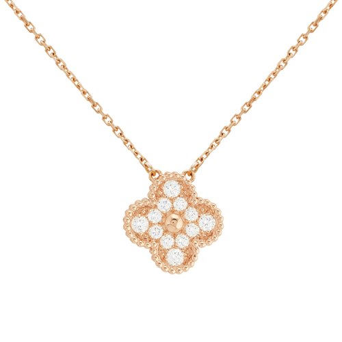18K Sweet Alhambra Diamond Necklace