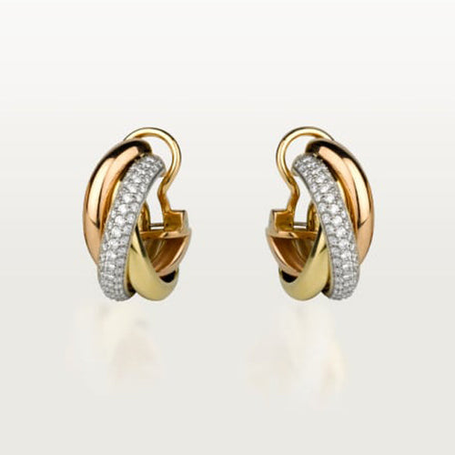 18k Trinity Diamond Earrings