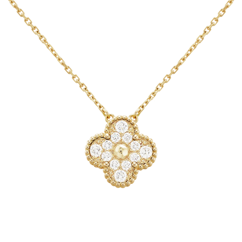 18K Sweet Alhambra Diamond Necklace