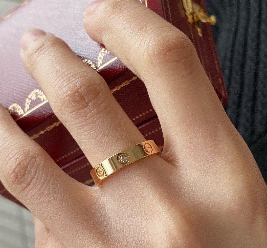 18K Love Wedding One Diamond Ring
