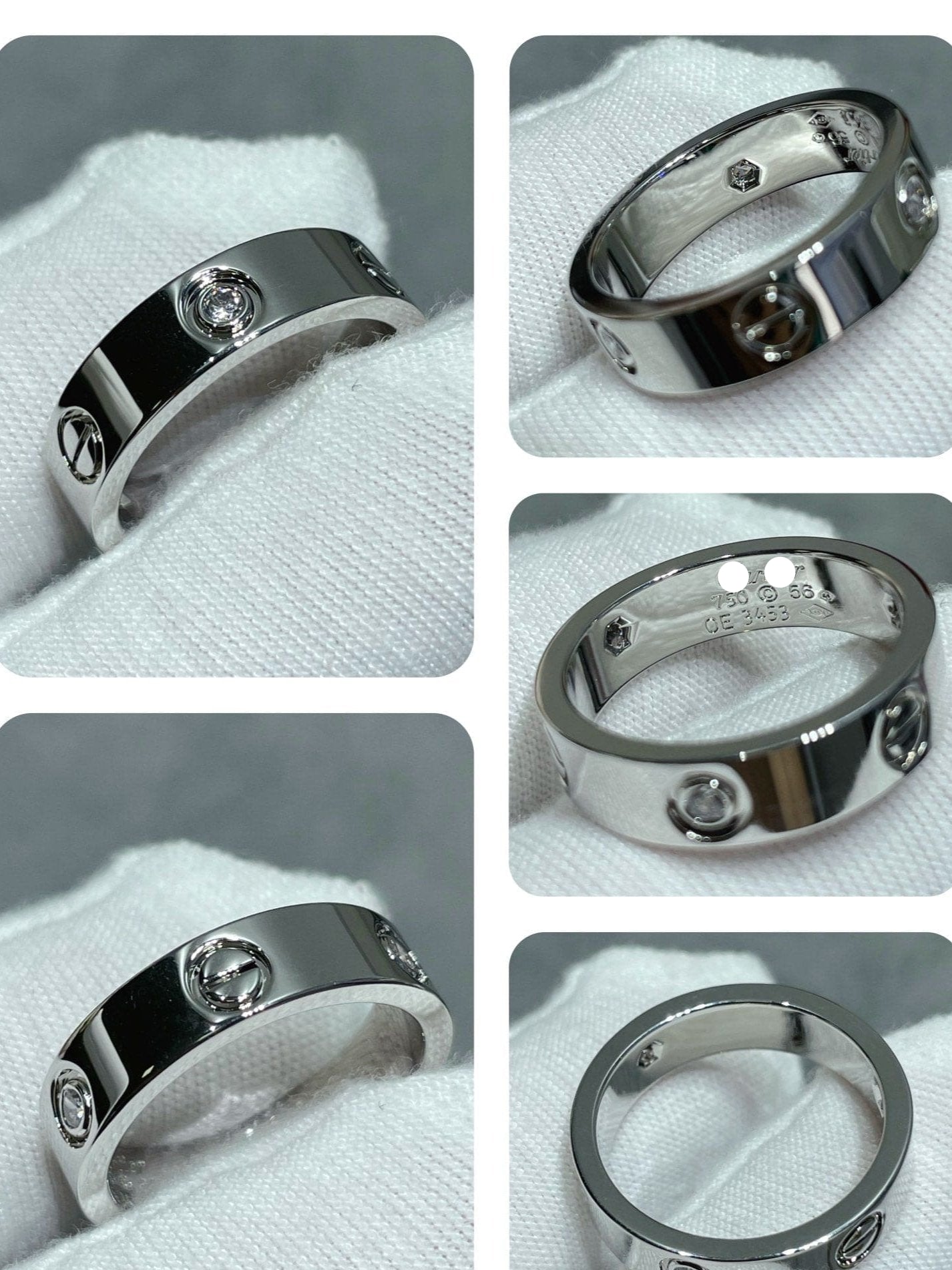 18K Love Wedding Three Diamonds Ring