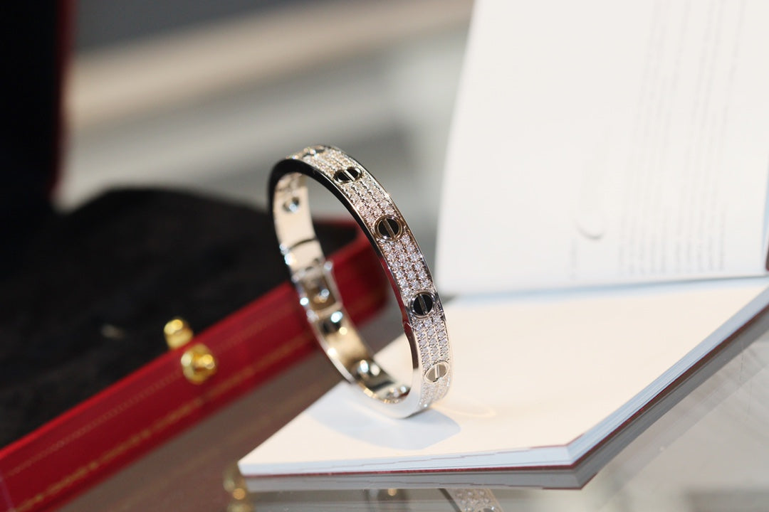 18K Diamond-paved Ceramic  Love Bracelet