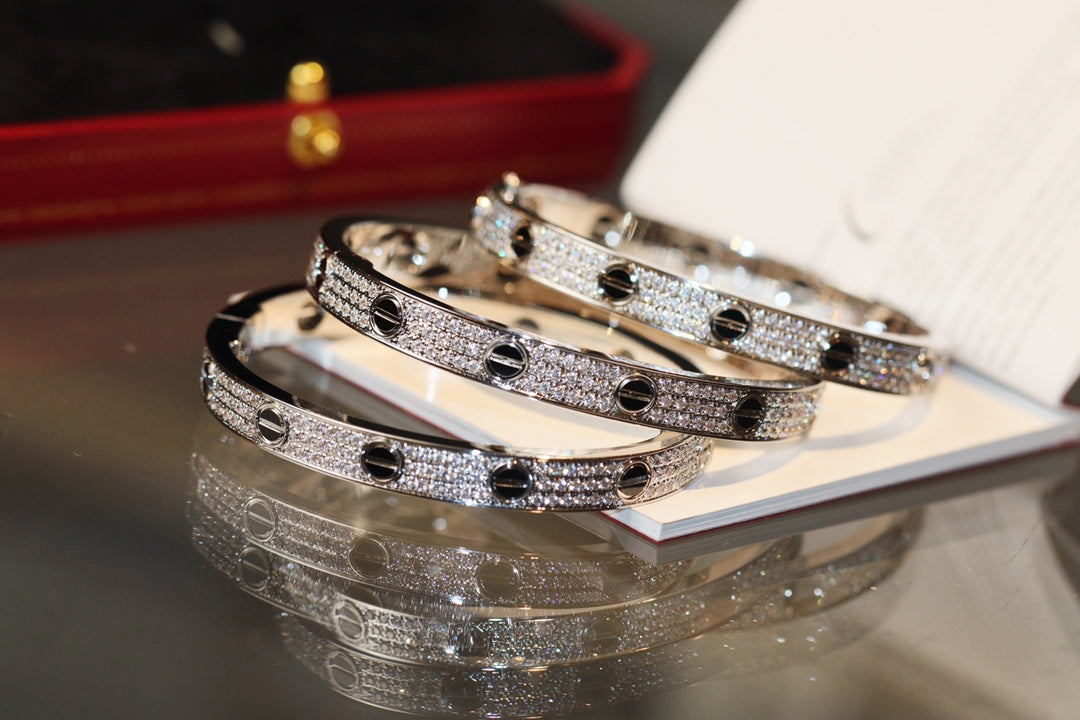 18K Diamond-paved Ceramic  Love Bracelet