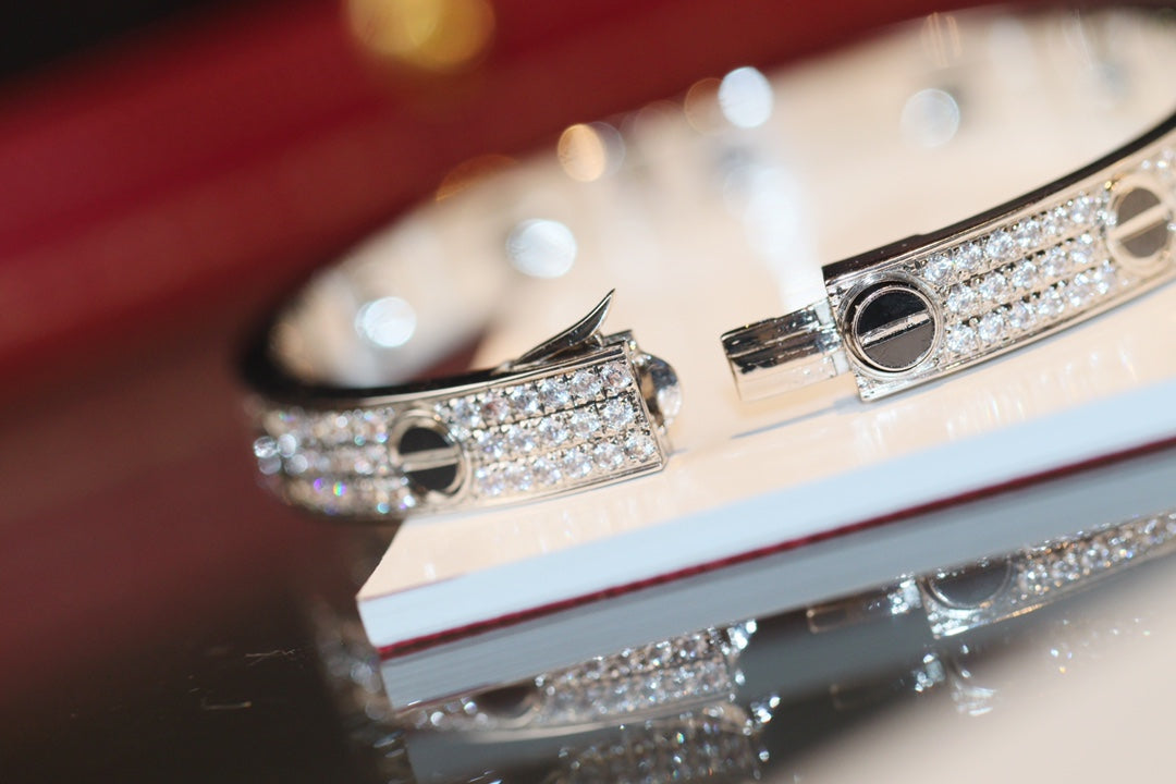 18K Diamond-paved Ceramic  Love Bracelet