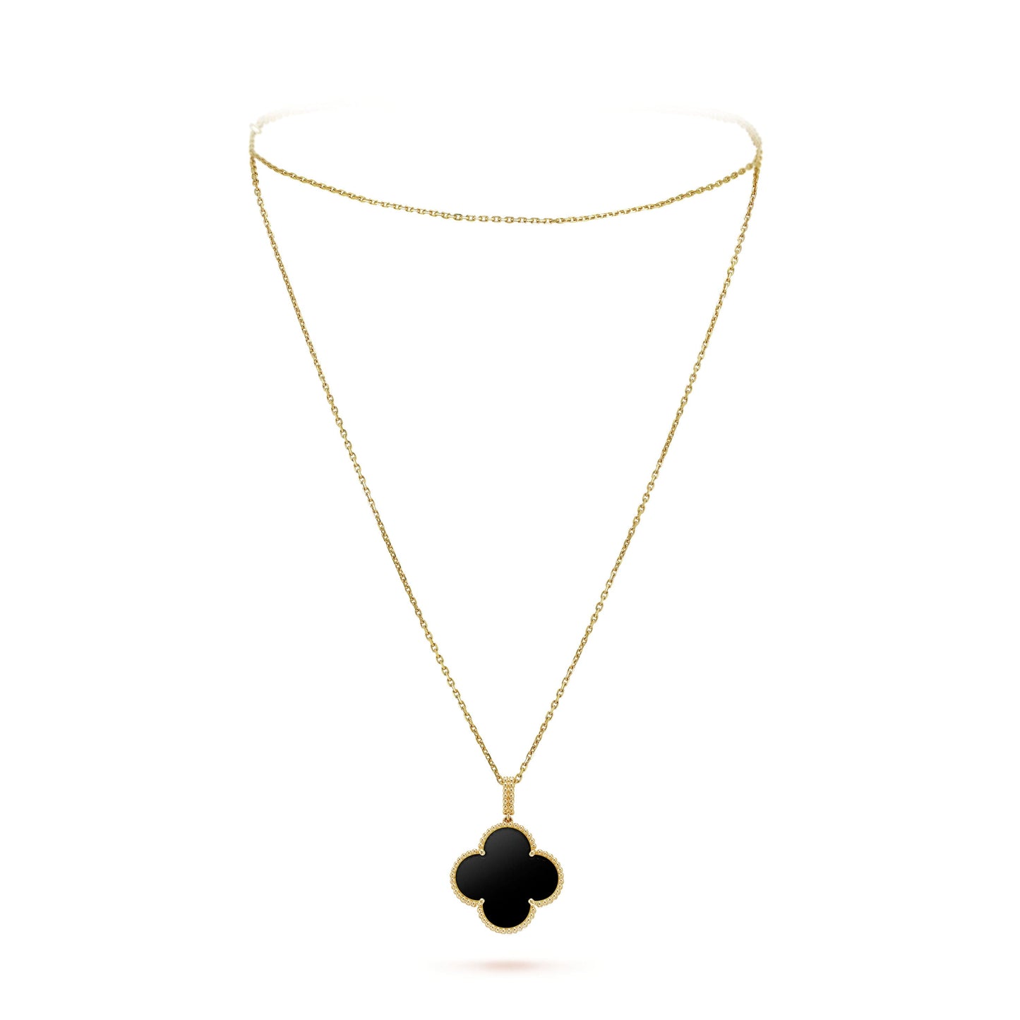 18K Magic Alhambra One Motifs Black Necklace