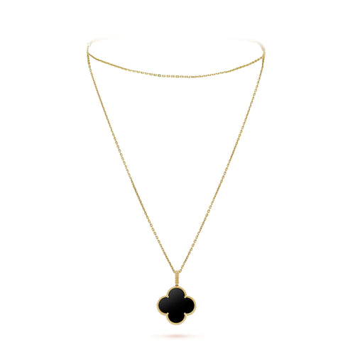 18K Magic Alhambra One Motifs Black Necklace