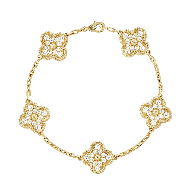 18K Vintage Alhambra Diamonds Bracelet