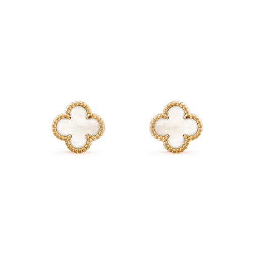 CLOVER MEDIUM GOLD MOP STUD EARRINGS