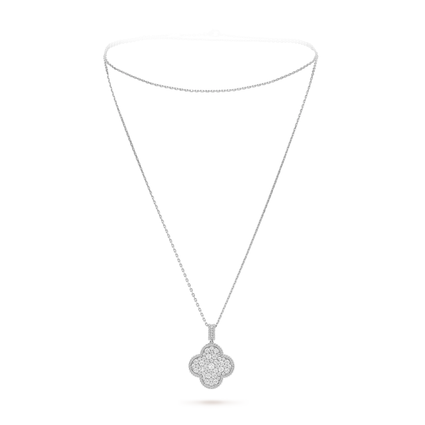 18K Magic Alhambra One Motifs Diamonds Necklace