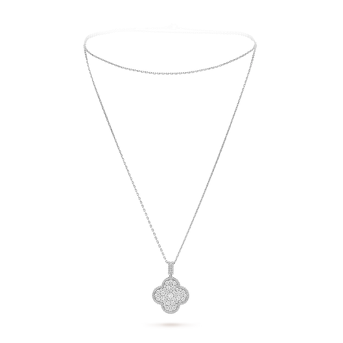 18K Magic Alhambra One Motifs Diamonds Necklace