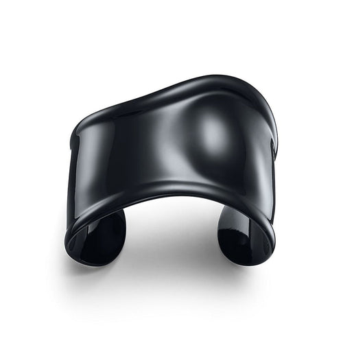 18K T Elsa Peretti Small Bone Cuff Black Bracelet