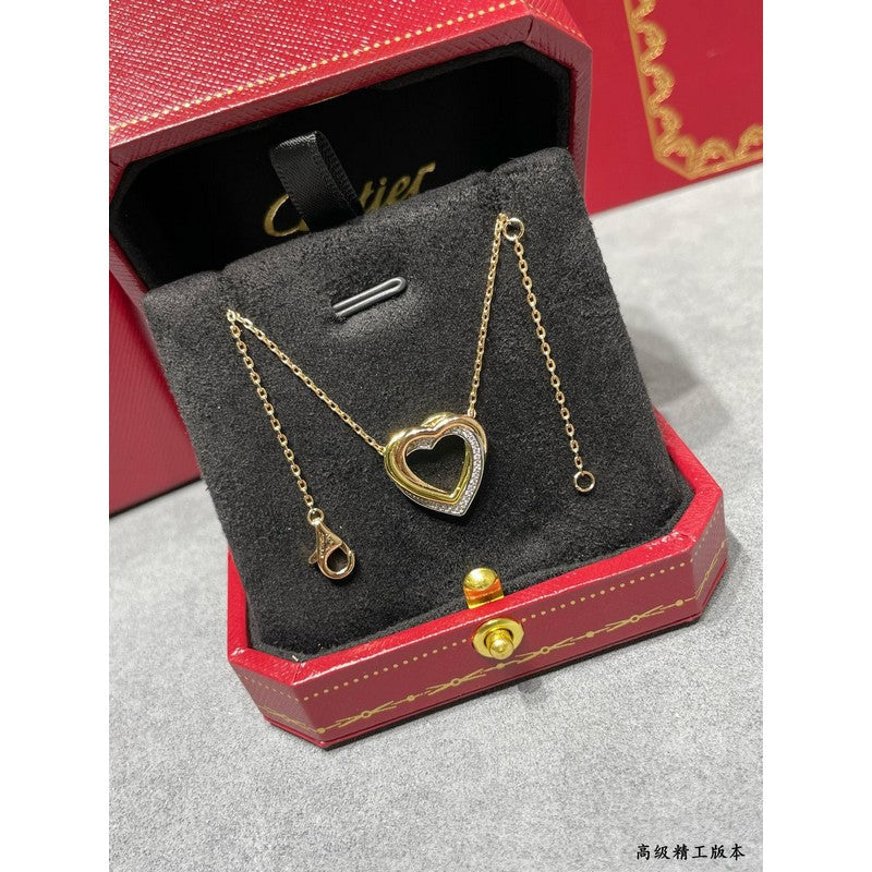 18K Trinity Heart Diamond Necklace