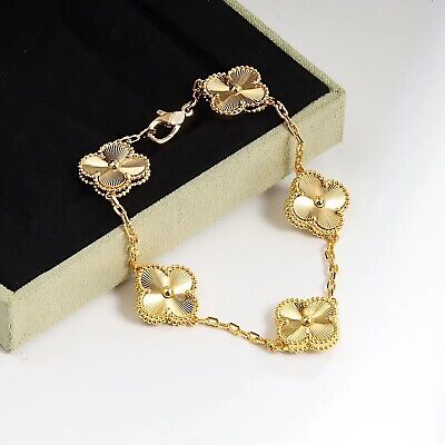18K Vintage Alhambra Five Motifs Clover Bracelet